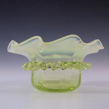 (image for) Victorian Vaseline/Uranium & Opalescent Glass Bowl