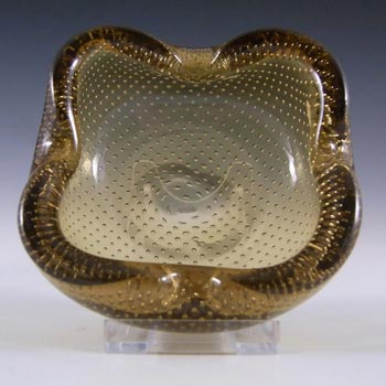 (image for) Venini Murano Amber Glass Bubble Bowl by Carlo Scarpa