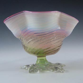 (image for) Victorian Pink, Green & Opalescent White Glass Bowl c 1890