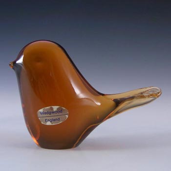 (image for) Wedgwood Topaz/Amber Glass Bird Paperweight RSW70