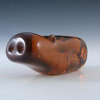 (image for) Wedgwood Topaz/Amber Glass Hippo SG461 - Marked