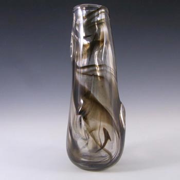 (image for) Whitefriars #9612 Wilson/Dyer Streaky Brown Glass Knobbly Vase
