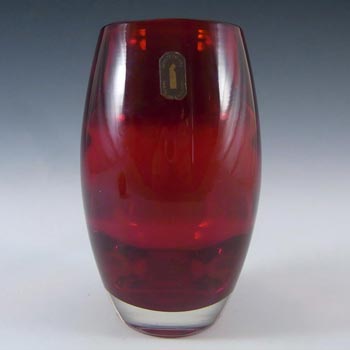(image for) Whitefriars #9587 Ruby Red Glass 5.75" Ovoid Vase