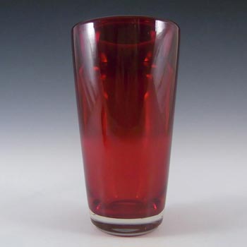(image for) Whitefriars #9584 Ruby Red Glass Flared Vase