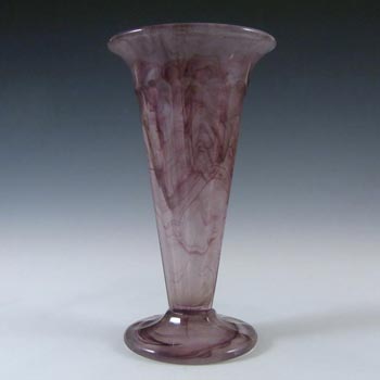 (image for) Davidson #51 British Art Deco Purple Cloud Glass Vase