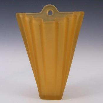 (image for) Bagley #334 Art Deco Frosted Amber Glass 'Grantham' Wall Vase