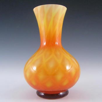 (image for) Elme? Scandinavian/Swedish Orange & Yellow Cased Glass Vase