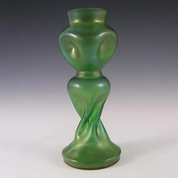 (image for) Welz Art Nouveau Bohemian Iridescent Green Glass Vase