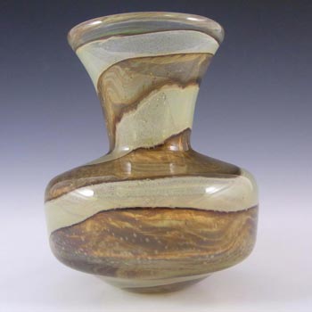 Mdina 'Earthtones' Maltese Sandy Glass Vase - Signed
