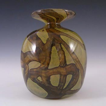 Mdina 'Earthtones' Maltese Brown & Sandy Glass Vase - Signed