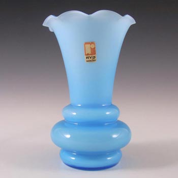 (image for) Ryd 1970s Scandinavian Blue Glass Cased Vase - Label