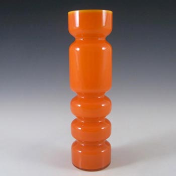 (image for) Ryd Scandinavian / Swedish Orange Cased Glass Hooped Vase