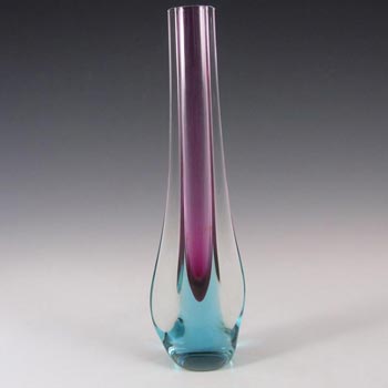 (image for) Galliano Ferro Murano Sommerso Purple & Blue Glass Stem Vase