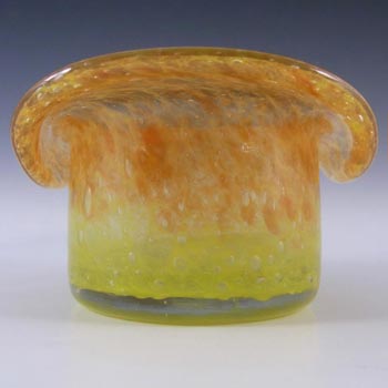 (image for) Vasart Signed Scottish Orange/Yellow Mottled Glass Bowl B015