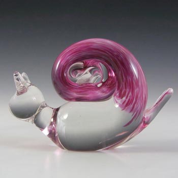 (image for) Wedgwood Speckled Pink Glass Snail Paperweight RSW268