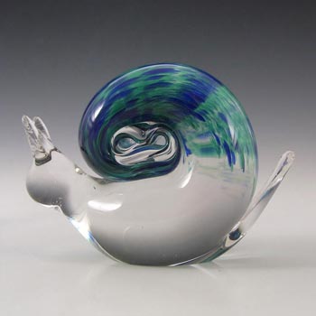 (image for) Wedgwood Speckled Blue & Green Glass Snail Paperweight