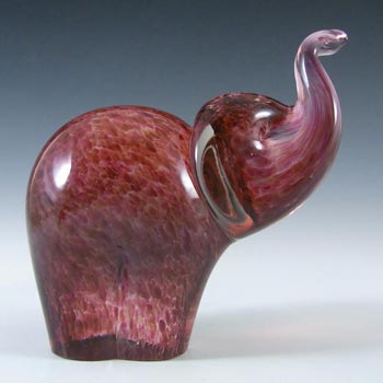 (image for) Wedgwood Speckled Pink Glass Jumbo Elephant SG451 - Marked