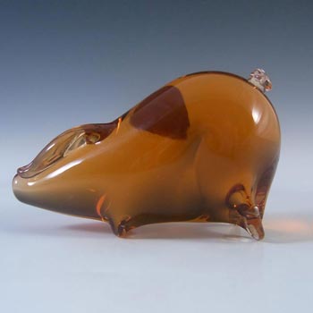 (image for) Wedgwood Topaz Glass Lilliput Pig Paperweight L5019 - Marked