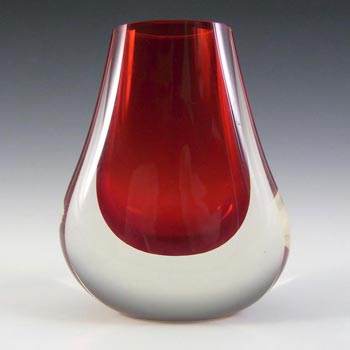 (image for) Whitefriars #9656 Ruby Red Glass Hambone Vase