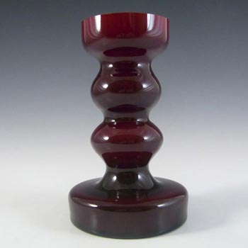 (image for) Polish Red Cased Hooped Glass Vase - Swedish Style