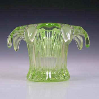 (image for) Sowerby Art Deco 1930s Uranium Green Glass 'Iris' Bowl