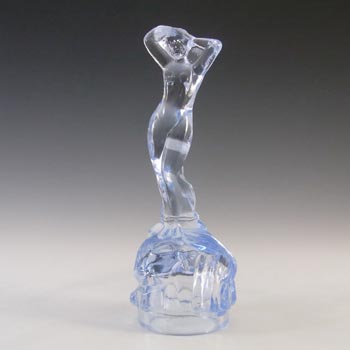 (image for) Bagley Art Deco Blue Glass 'Andromeda' Nude Lady Figurine