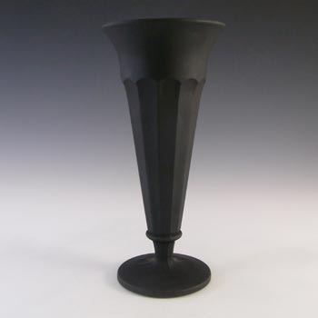 (image for) Davidson Art Deco 1930's Jet Black Matt Glass Vase #50