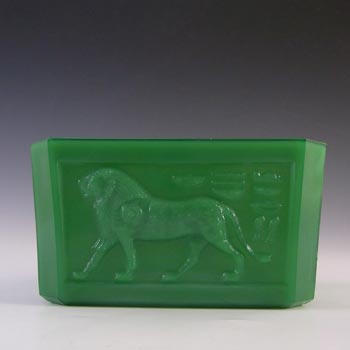 (image for) Davidson Art Deco Jade Green Glass 'King Tut' Bowl #291