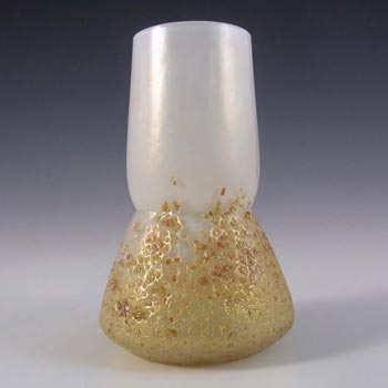 (image for) Kralik Art Nouveau Iridescent Pearl & Gold Frit Glass Vase