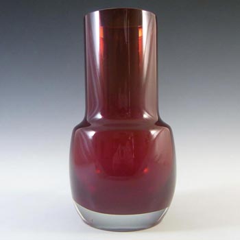 (image for) Riihimaki #1483 Riihimaen Lasi Oy Red Glass Vase