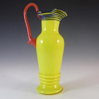 (image for) Czech 1930's/40's Yellow, Red & Blue Glass Tango Vase