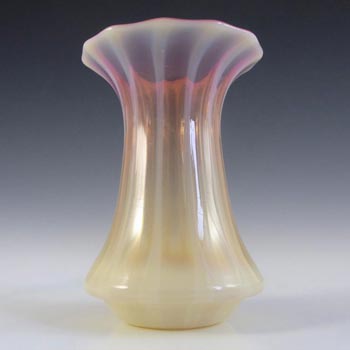 (image for) Victorian Cranberry & Opalescent Uranium Glass Vase