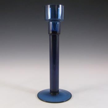 (image for) Wedgwood / Gullaskruf / Unknown? Blue Glass Candlestick Holder