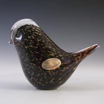 (image for) Wedgwood Speckled Brown Glass Bird Paperweight RSW70