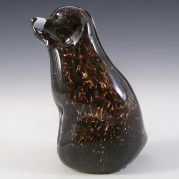 (image for) Wedgwood Speckled Brown Glass Seated Dog SG420 - Marked