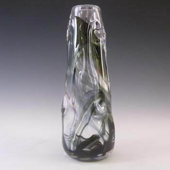 (image for) Whitefriars #9612 Wilson/Dyer Streaky Green Glass Knobbly Vase