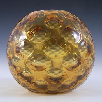 (image for) Borske Sklo Amber Glass Optical 'Olives' Globe Vase