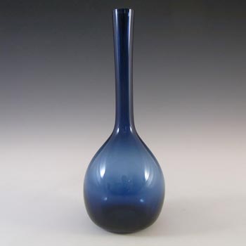 (image for) Elme Swedish/Scandinavian Dark Blue Uncased Glass 7.75" Vase