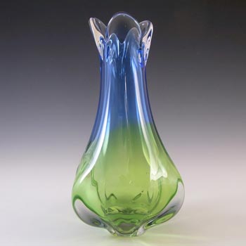 (image for) Chřibská Organic Czech Blue & Green Glass Vase