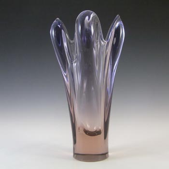 (image for) Skrdlovice #6348 Czech Pink & Purple Glass Vase by Rudolf Beránek