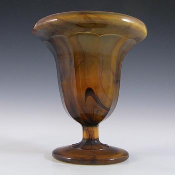 (image for) Davidson Vintage Art Deco Amber Cloud Glass Vase #294