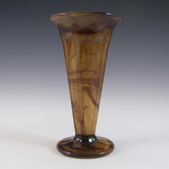 (image for) Davidson #51 Vintage 7.25" Art Deco Amber Cloud Glass Vase