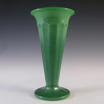 (image for) Davidson Art Deco 7.5" Jade Green Glass Vase #51
