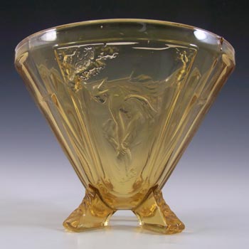 (image for) Sowerby #2566 Art Deco 1930's Amber Glass 'Mercury' Vase