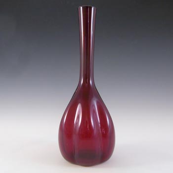 (image for) Elme Vintage Scandinavian Red Glass 'Melon-Form' Vase
