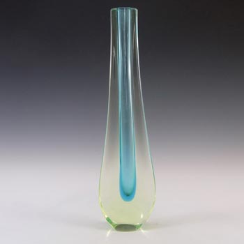 (image for) Galliano Ferro Murano Sommerso Blue & Uranium Glass Stem Vase