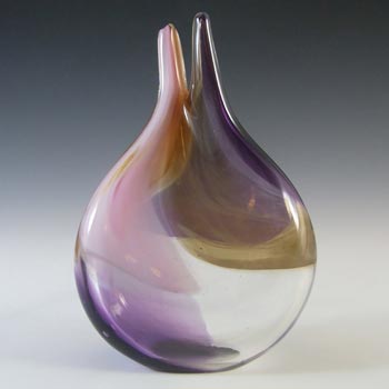 (image for) Mdina 'Naia' Maltese Purple & Brown Glass Sculpture - Signed
