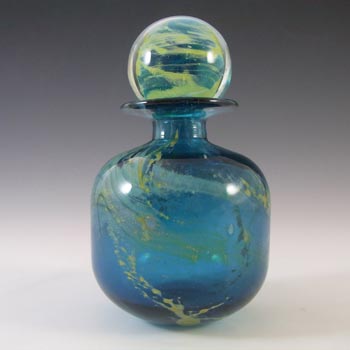 Mdina 'Blue Summer' Maltese Glass Decorative Bottle - Signed