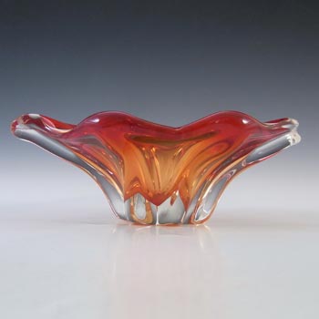 (image for) Cristallo Venezia CCC Murano Red & Amber Sommerso Glass Bowl