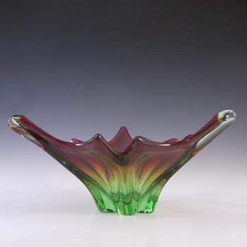 (image for) Cristallo Venezia CCC Murano Red & Green Sommerso Glass Bowl